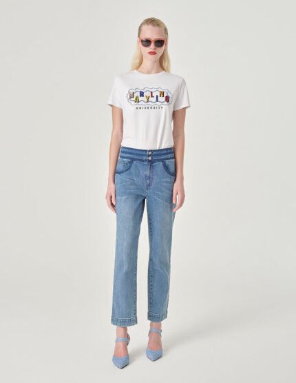 MARYLING White Embroidered T-Shirt