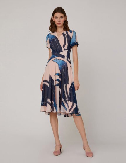 MARYLING Cross-split waist wavy dress